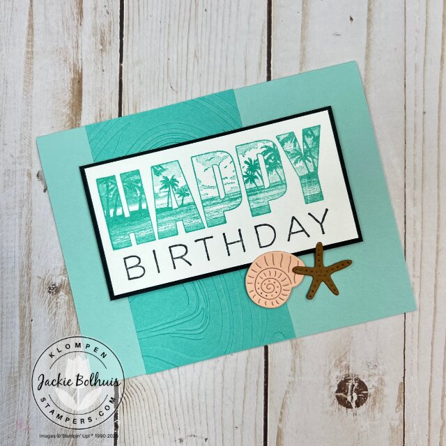 Finished handmade SIP card created with the Happy Place stamp set and simple card layout