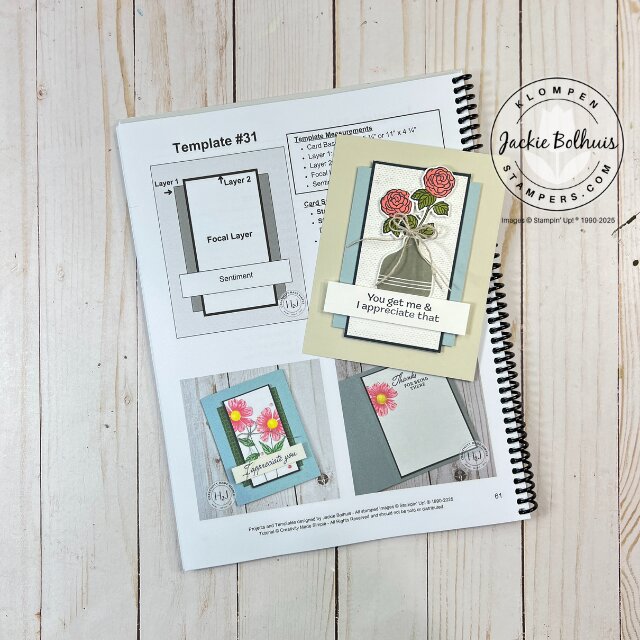 Template-based Pop-Up Petals cards shown with the template book for design inspiration