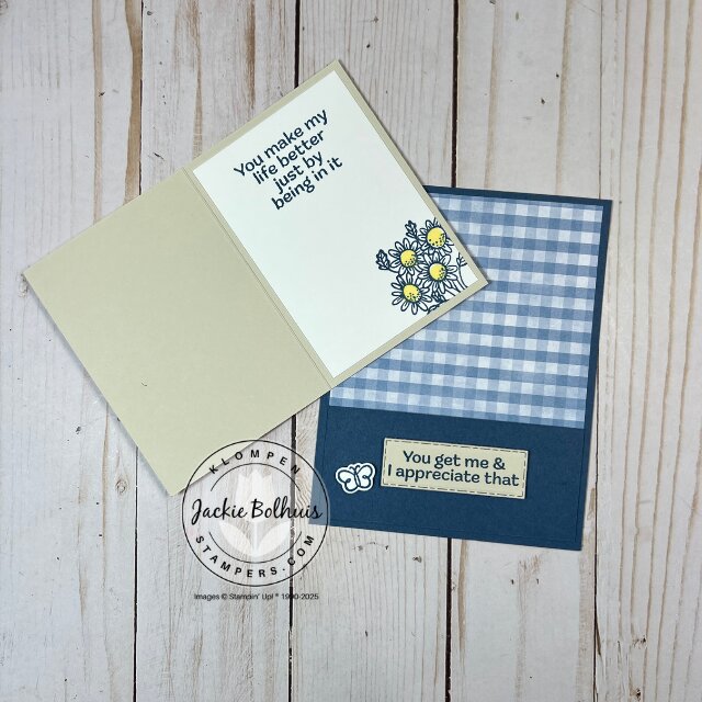 Insert card removed and opened, laying on top of the fun fold pocket card
