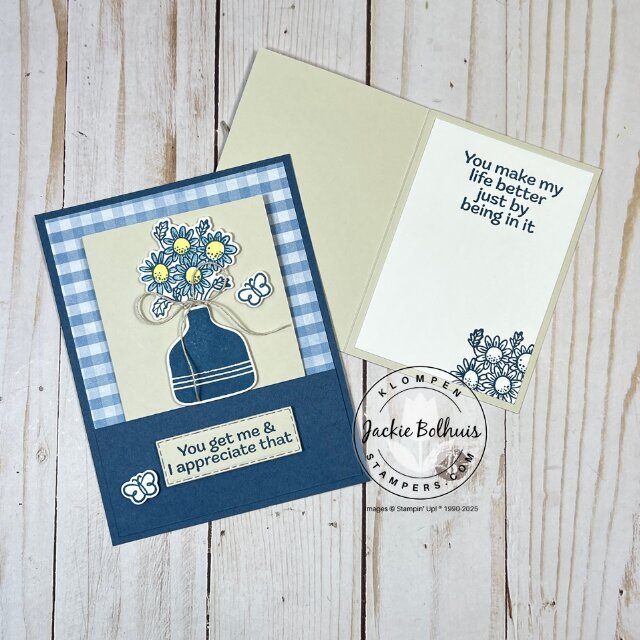 Open insert card displayed with the fun fold pocket card to show how it fits inside