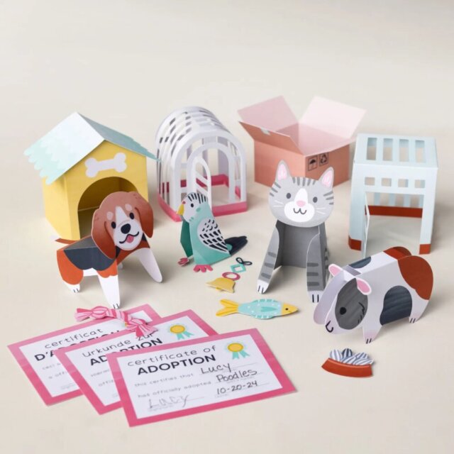 Finished Adopt a Pet paper crafting projects made with the Stampin’ Up! kit