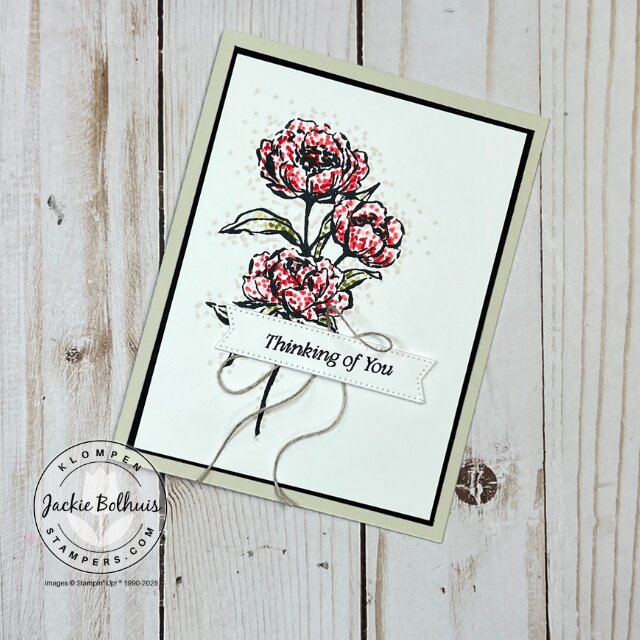 Finished handmade floral card sample using an easy technique with Stampin’ Blends