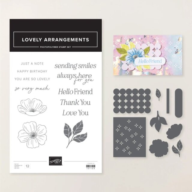 Lovely Arrangements Stampin’ Up! promo image featuring the Lovely Arrangements Bundle and coordinating products