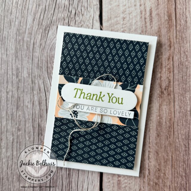 Handmade easy SIP card featuring Lovely Arrangements stamp set and designer paper scraps