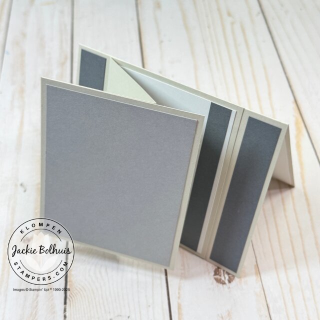 Blank template design of reusable fun fold card template showing fold structure before decorating