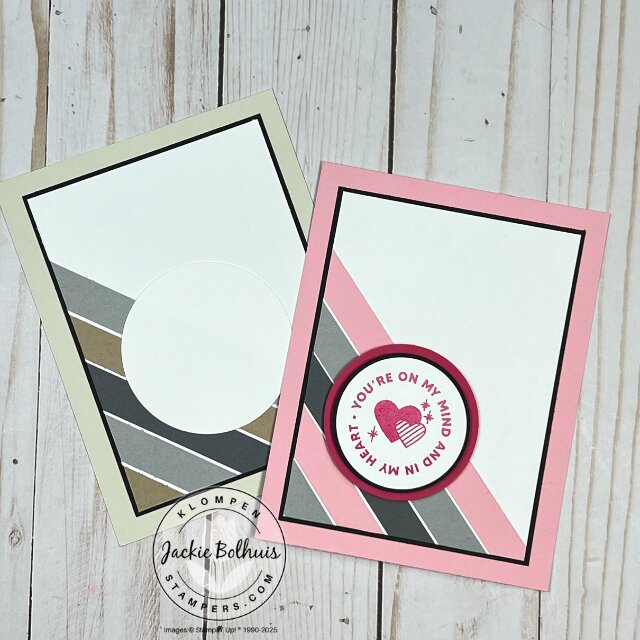 Finished handmade card made with the Encircled with Love stamp set using a simple card template