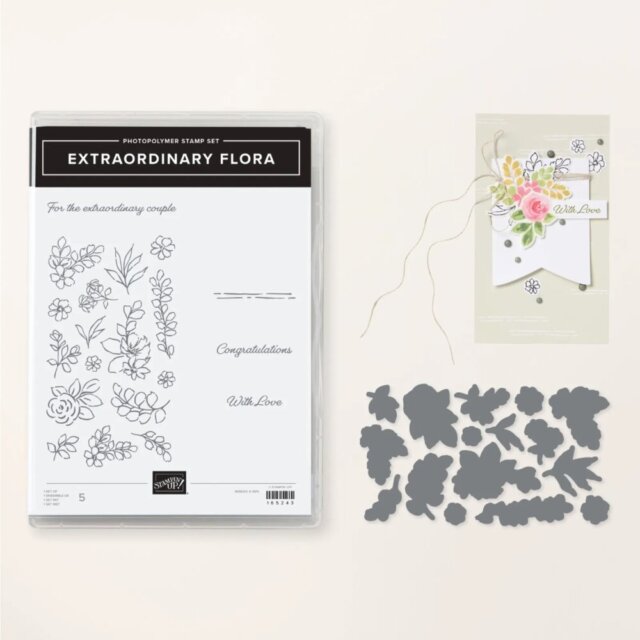 Extraordinary Flora Bundle from Stampin’ Up featuring detailed floral stamps and coordinating dies