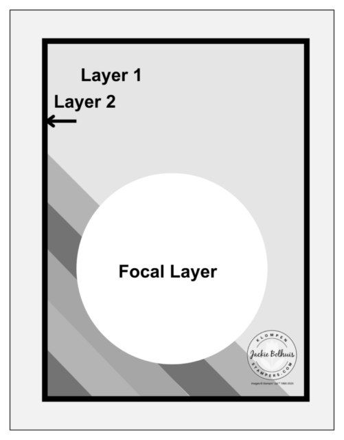 Simple card template sketch showing the layout and measurements