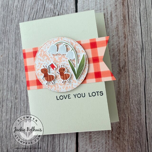 Easy SIP card made with Sweet Bugs stamps, coordinating dies, and Cute as a Bug Designer Series Paper using a Creativity Made Simple template