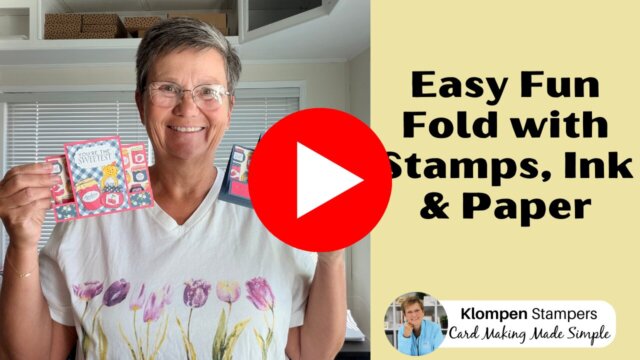 YouTube video thumbnail showing an easy fun fold card tutorial using Filled With Sweetness stamp set and Homemade Sweetness Designer Series Paper