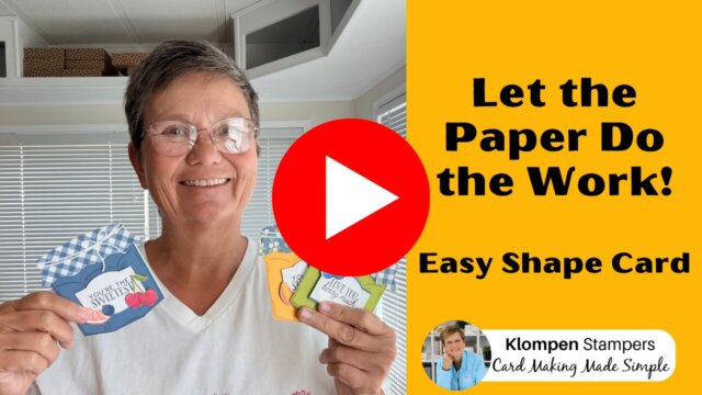 YouTube thumbnail for simple cards with designer series paper easy shape card and fun fold tutorial using Stampin’ Up Online Exclusives