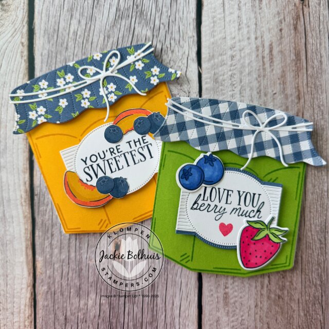Two simple cards with designer series paper using Filled With Sweetness bundle and Homemade Sweetness DSP easy shape card ideas
