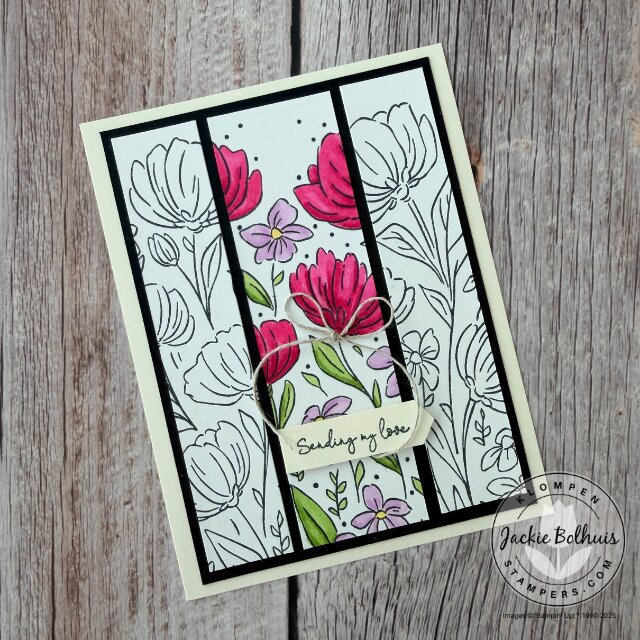 Thinking of you card made with the Flowers Fair stamp set, showcasing crisp embossing, soft coloring, and a simple layered layout.