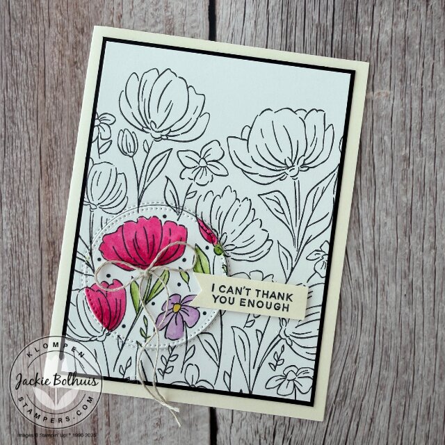 Encouragement card created with the Flowers Fair stamp set, featuring bold floral stamping and clean layered design.